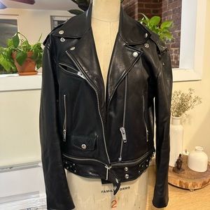 The kooples lamb leather biker jacket M